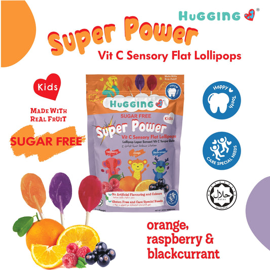 Hugging Sugar Free Vit C Sensory Flat Lollipops 7Pcs