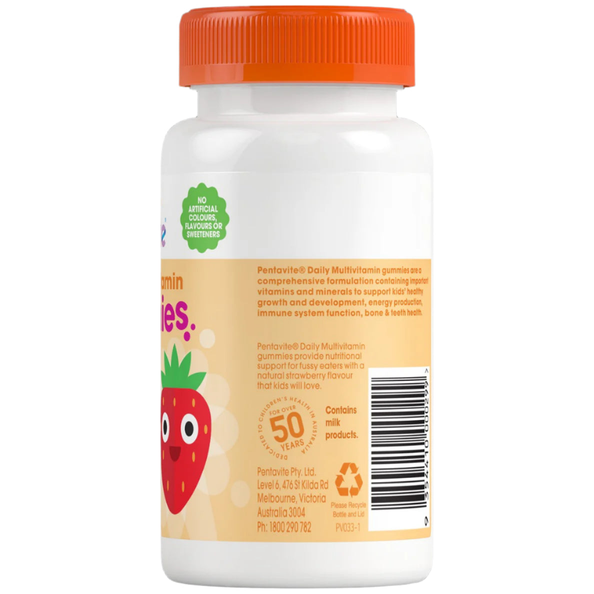 Pentavite Kids Multivitamin Gummies-Straw Flavour(60 Pasti)