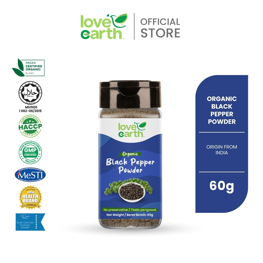 Love Earth Organic Black Pepper Powder 60g