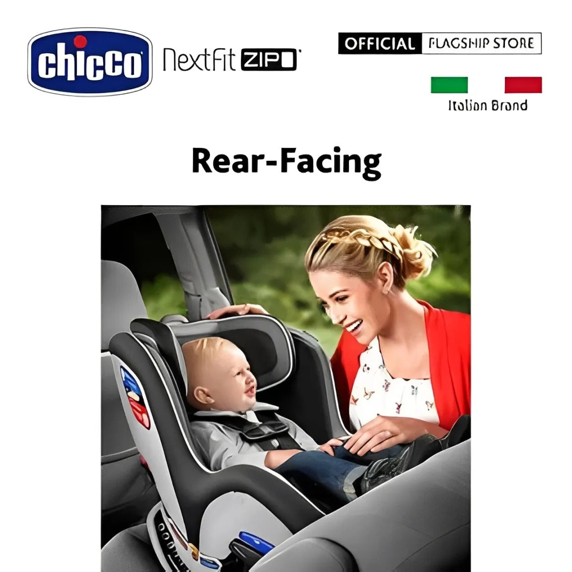 Chicco NextFit Zip Convertible Baby Car Seat (Carbon Color) (2.2-29.5Kg) 0M+