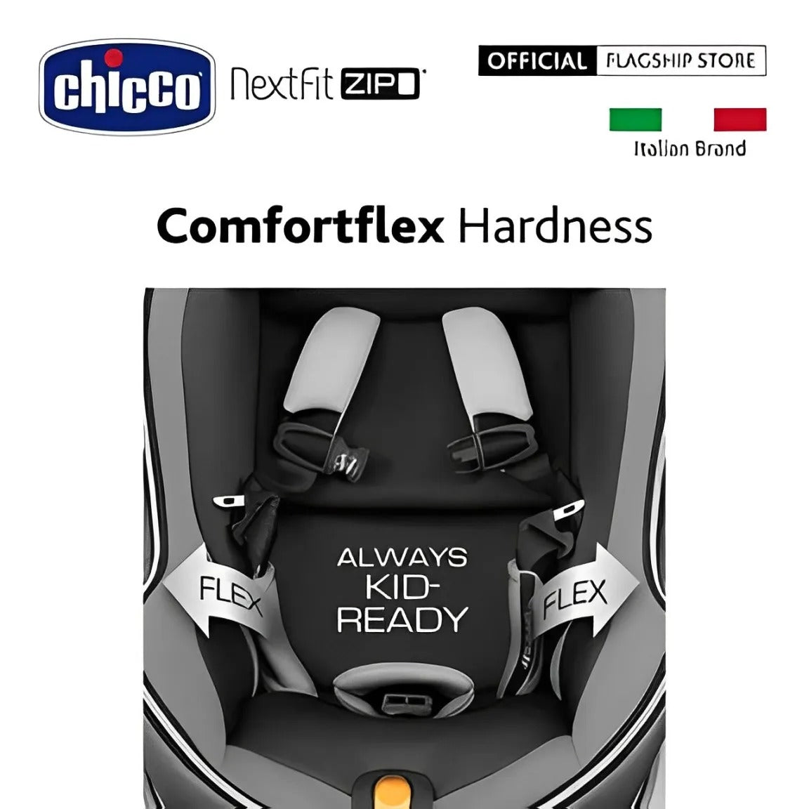 Chicco NextFit Zip Convertible Baby Car Seat (Carbon Color) (2.2-29.5Kg) 0M+