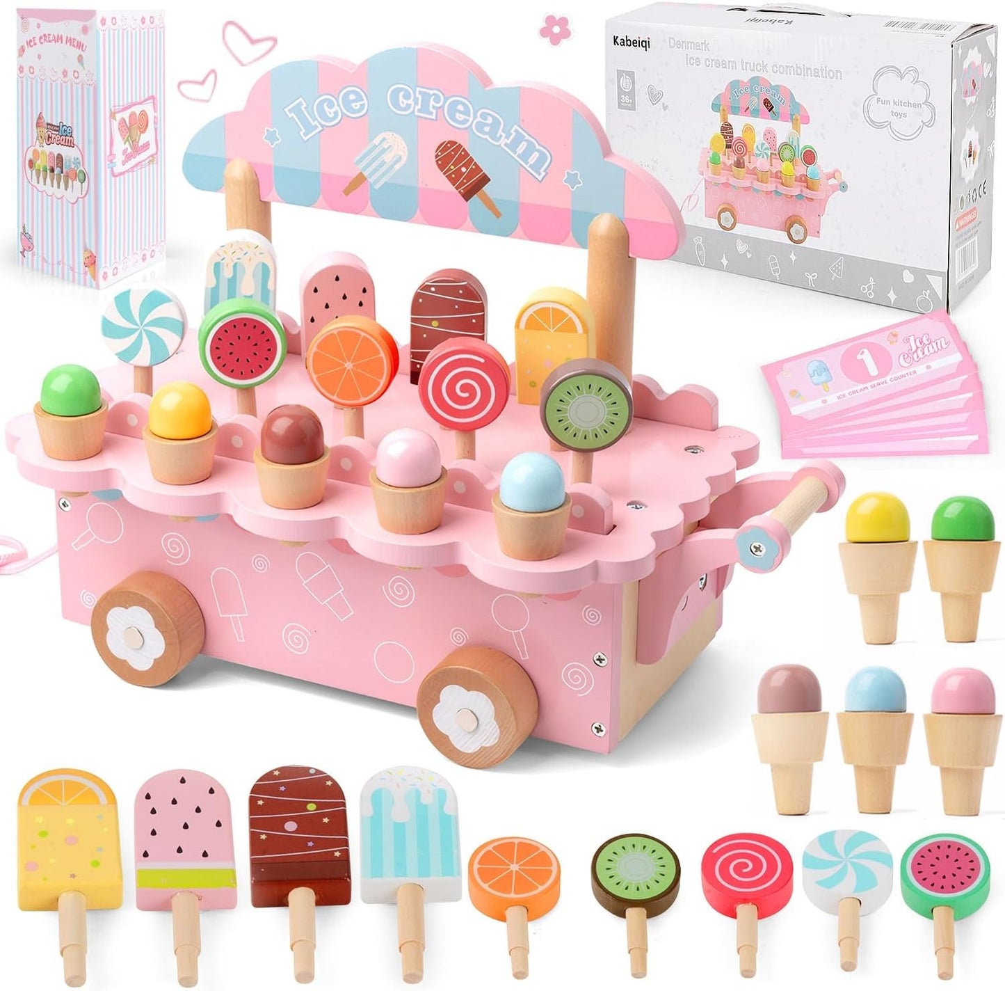 Kabeiqi Denmark Ice Cream Truck Combination Toy 36M+