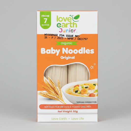 Love Earth Junior Organic Baby Noodles Original & Spinach 7M+ 80g