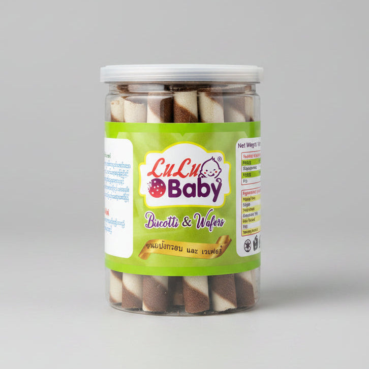 LuLu Baby Biscotti & Wafers Chocolate & Green 200g