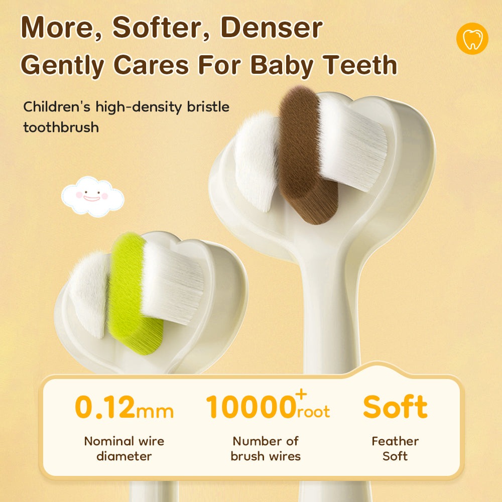 Dr.Isla Three Sided Kids Soft Bristle Toothbrush 2-9Yrs Brown & Green