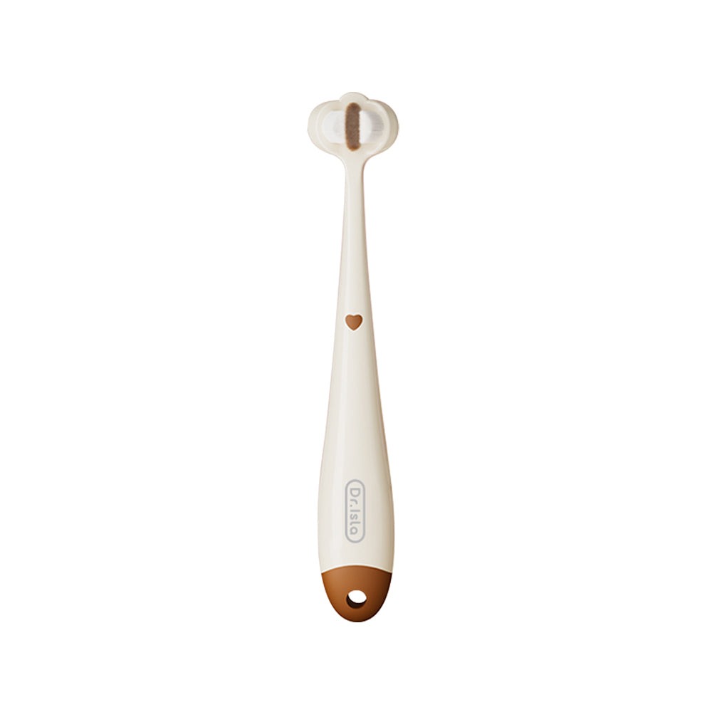 Dr.Isla Three Sided Kids Soft Bristle Toothbrush 2-9Yrs Brown & Green