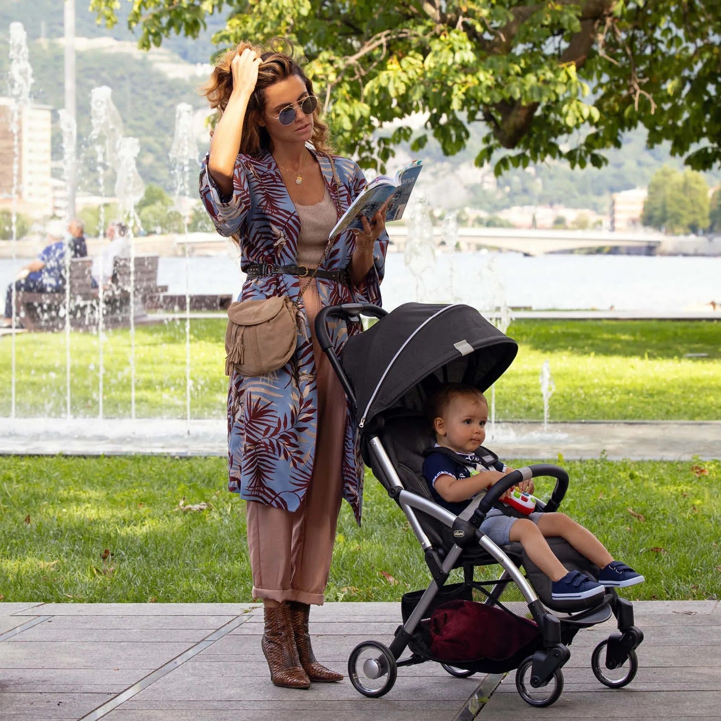 Chicco Goody Plus Auto-Folding Stroller (Graphite Color) 22Kg 0M+