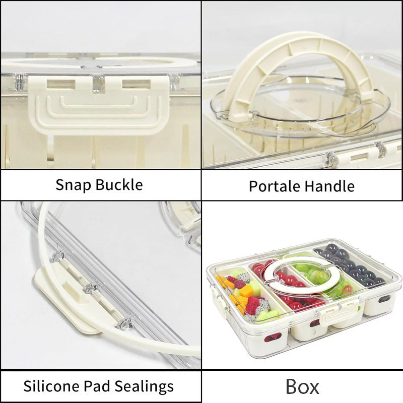Draining Food Storage Container 4 Compartment