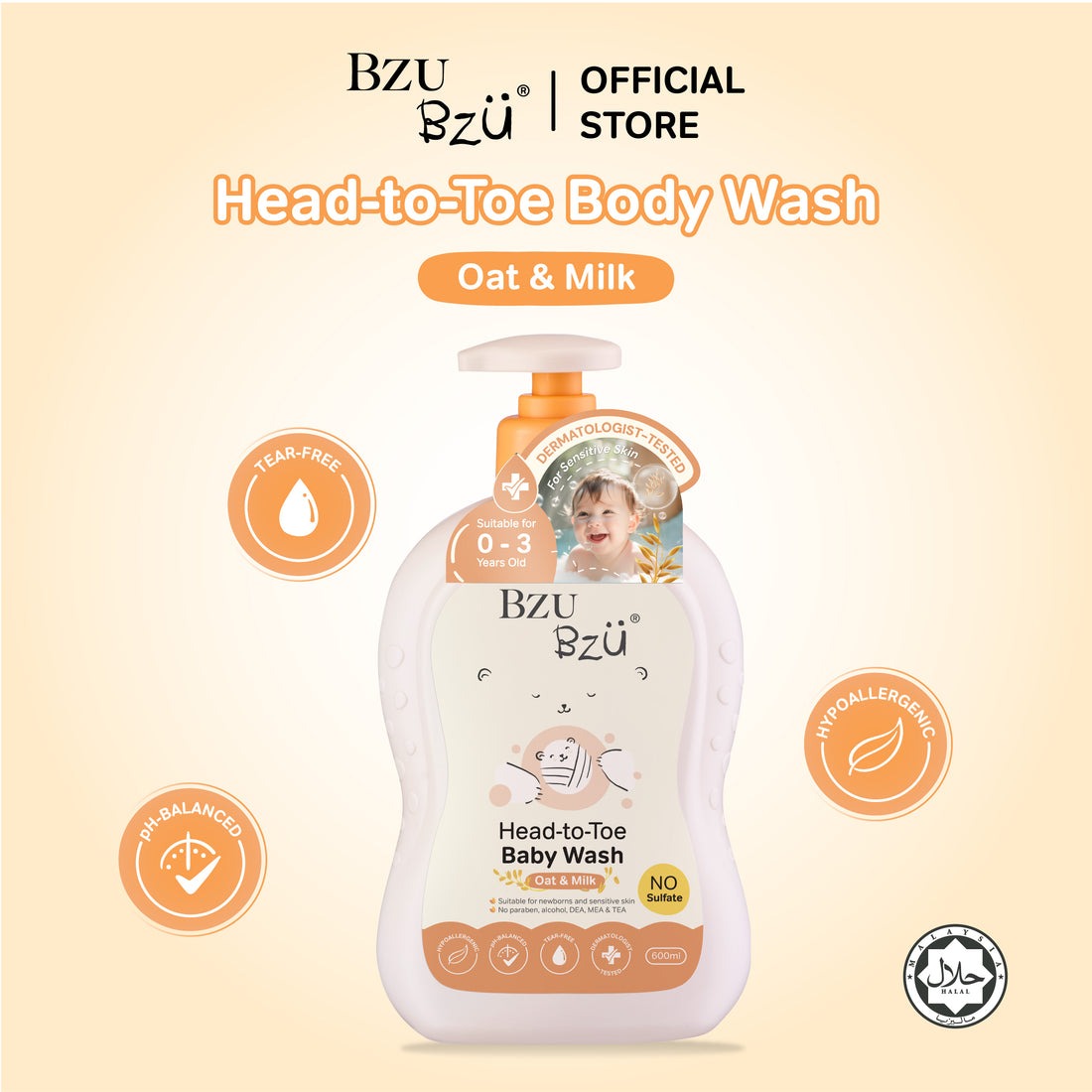 Bzu Bzu Baby Wash 600ml