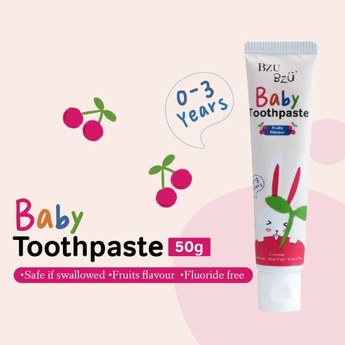 Bzu Bzu Baby Toothpaste Fruits Flavour 50g 0-3Yrs