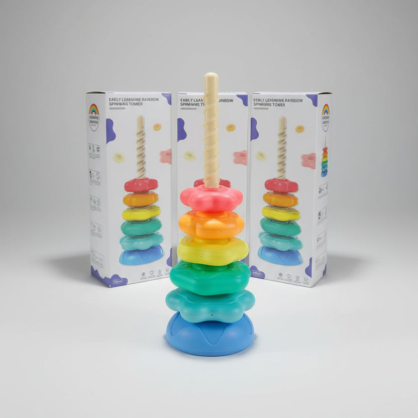 Early Learning Rainbow Spinning Tower