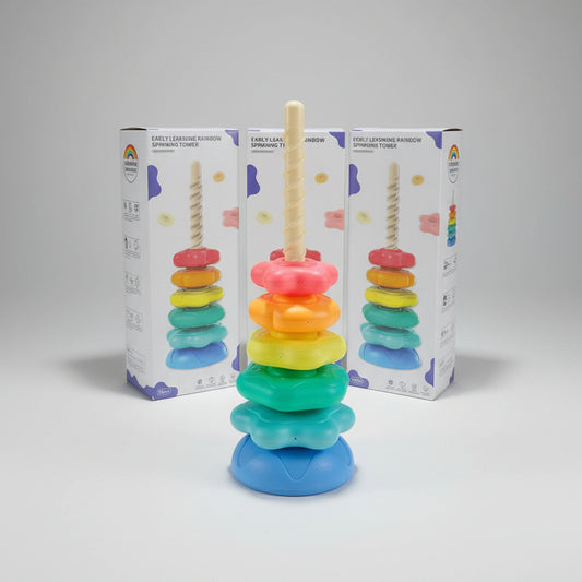 Early Learning Rainbow Spinning Tower