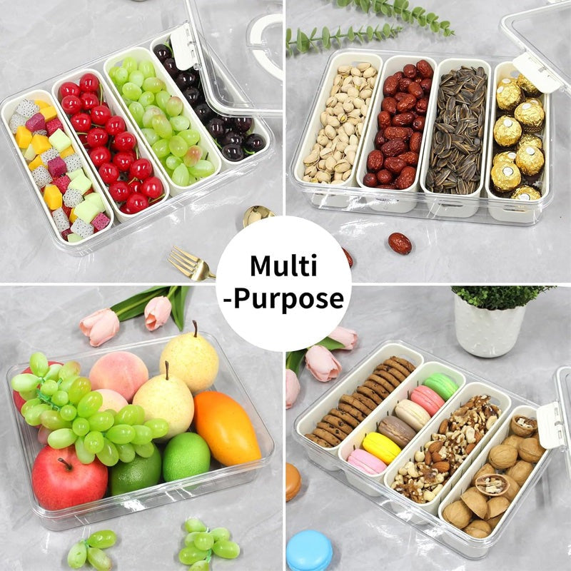 Draining Food Storage Container 4 Compartment