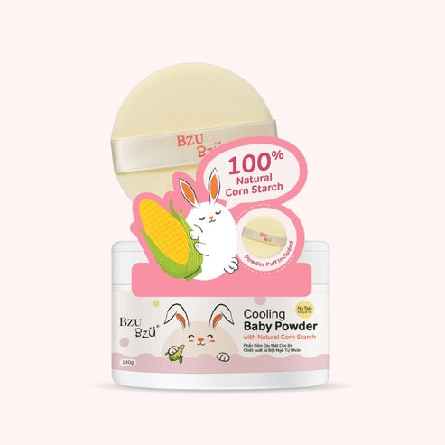 Bzu Bzu Cooling Baby Powder With Natural Corn Starch 140g