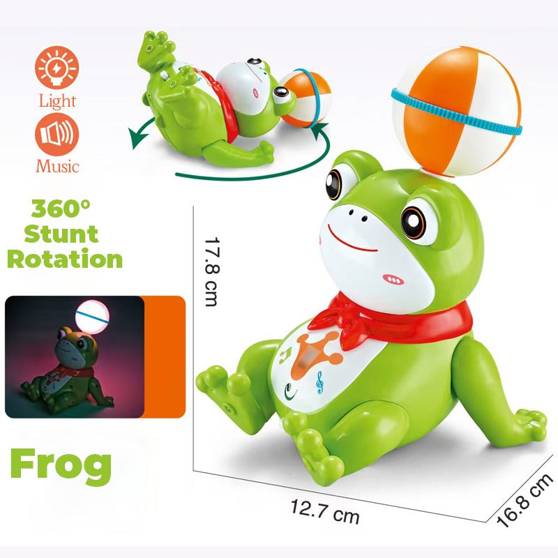 Light Music Frog Stunt Top Ball Toy