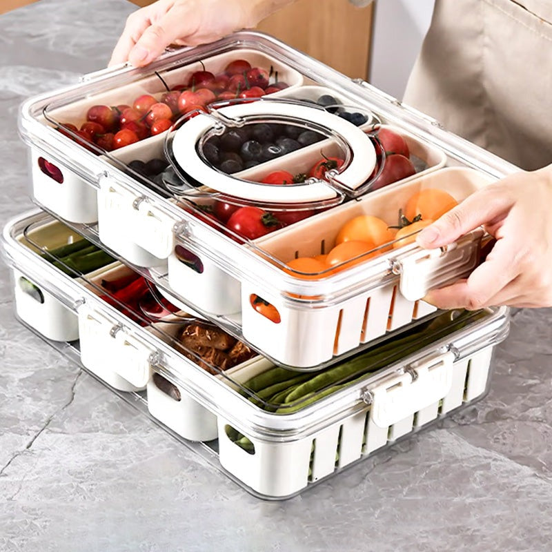 Draining Food Storage Container 4 Compartment