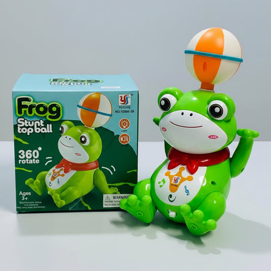 Light Music Frog Stunt Top Ball Toy