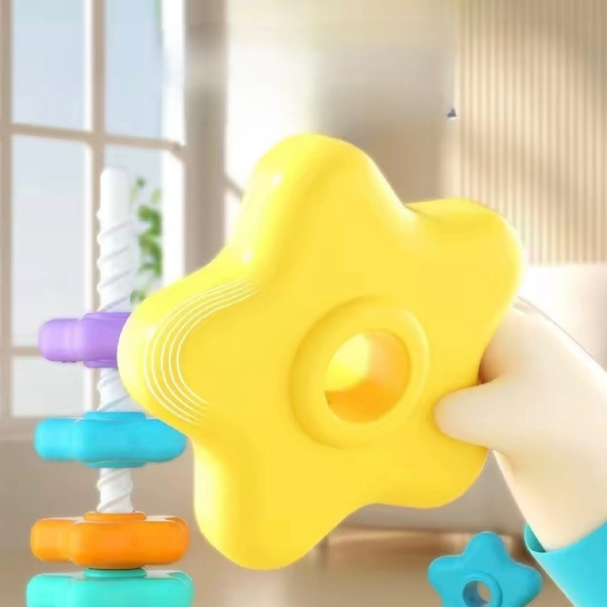 Early Learning Rainbow Spinning Tower