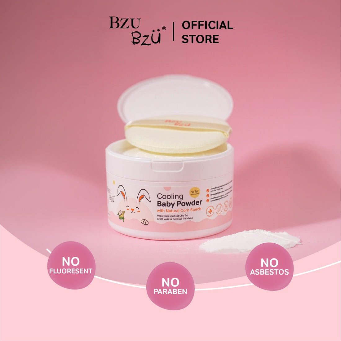 Bzu Bzu Cooling Baby Powder With Natural Corn Starch 140g