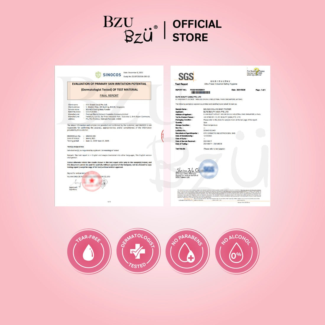 Bzu Bzu Cooling Baby Powder With Natural Corn Starch 140g