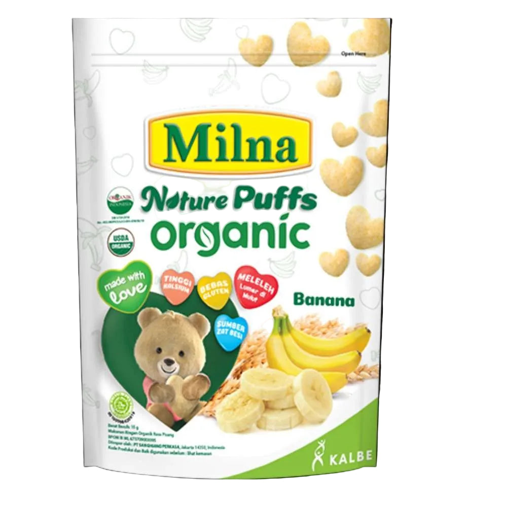 Milna Organic Nature Puffs Apple & Mix Berries, Banana, Cheese 15g