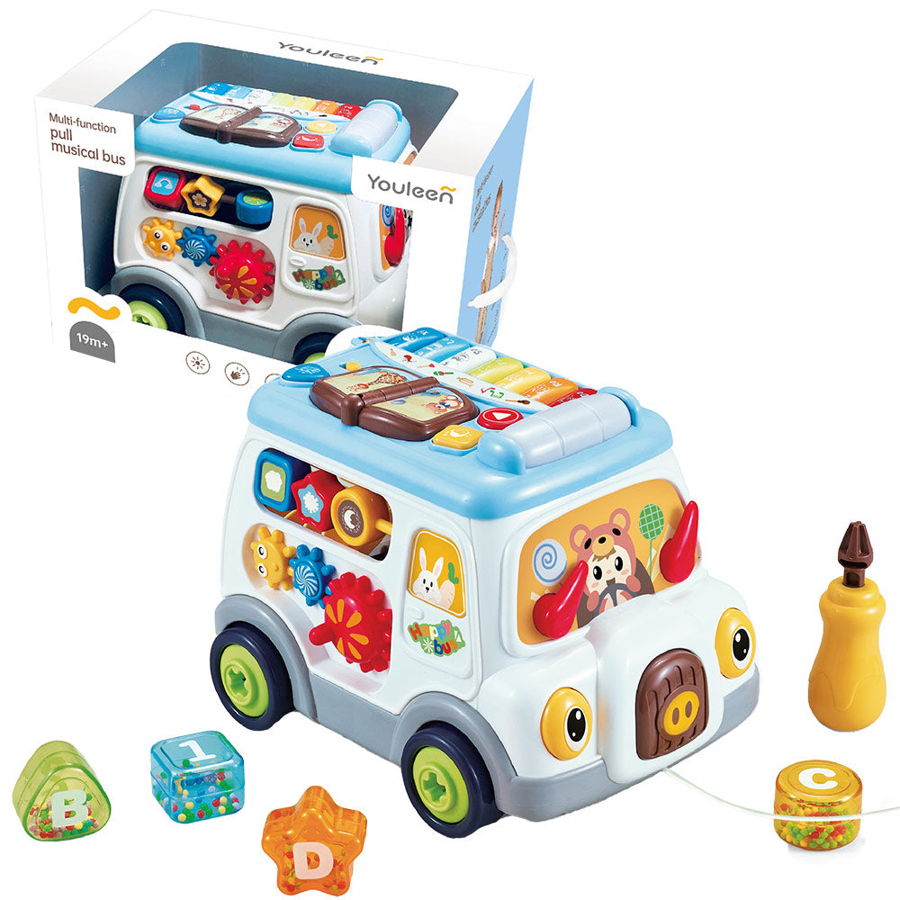 Youleen Multifuctional Pull Musical Bus Toy