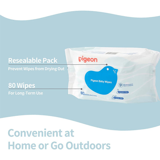 Pigeon Baby Wipes 80Piecs (20x13.5cm)