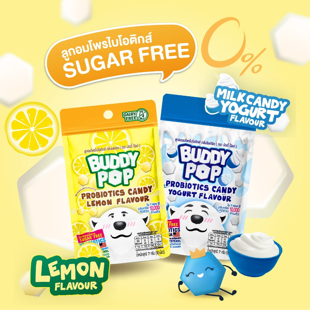 Buddy Pop Probiotics Candy Lemon/Yogurt Flavour 7g