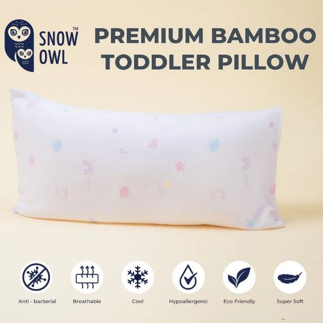 Snow Owl Premium Bamboo Muslin Toddler Pillow 12M+ Lovely Sky