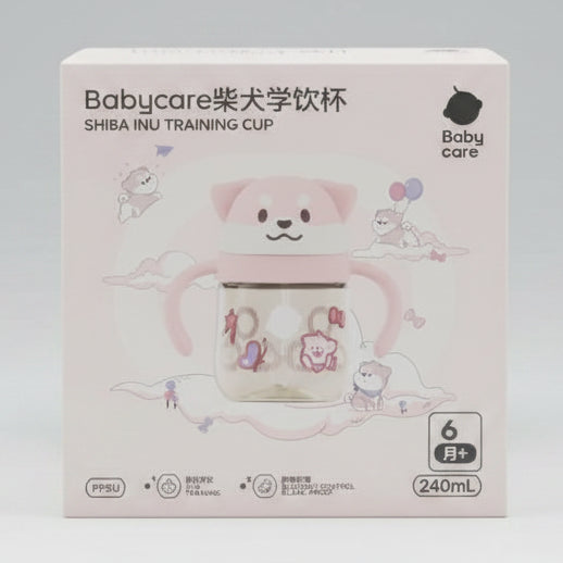 BabyCare Shiba Inu PPSU Training Cup Orange & Pink 340ml 6M+