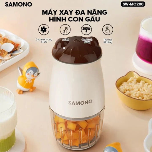 Samono Mini Food Chopper 6 Blades 300ml (Bear Head)