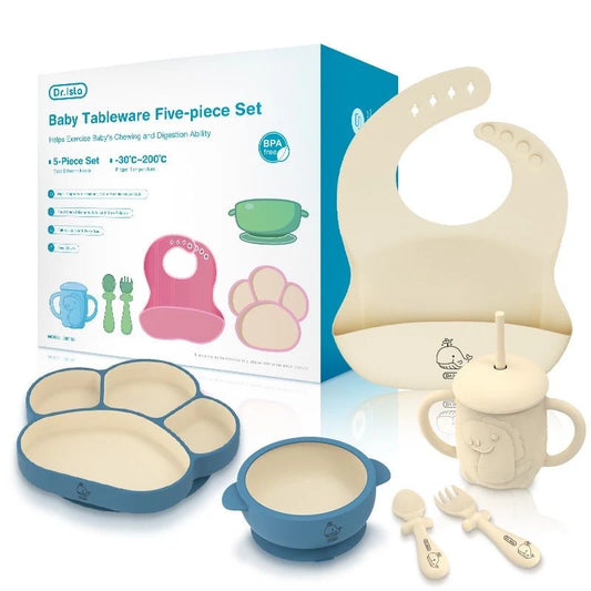 Dr.Isla DBT05 Baby Tableware Five-piece Set Blue 6M+