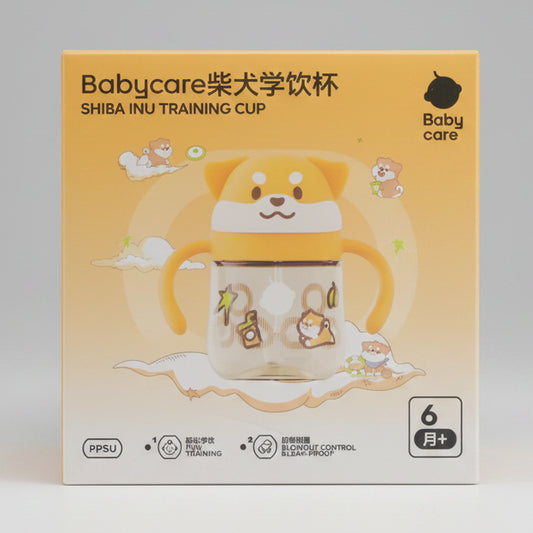 BabyCare Shiba Inu PPSU Training Cup Orange & Pink 340ml 6M+