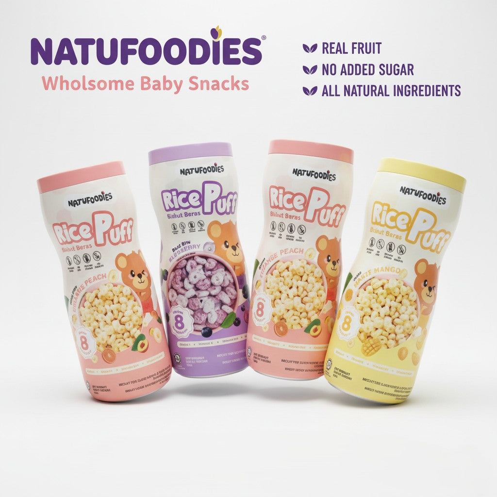 Natufoodies Rice Puff Four Flavours 60g 8M+