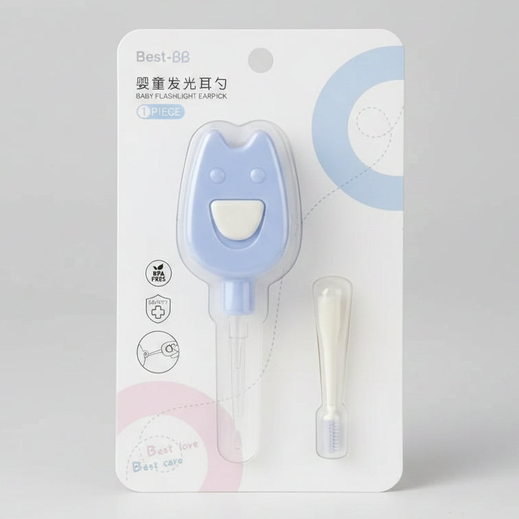 Best-BB Flashlight Earpick 1Pc Pink & Blue