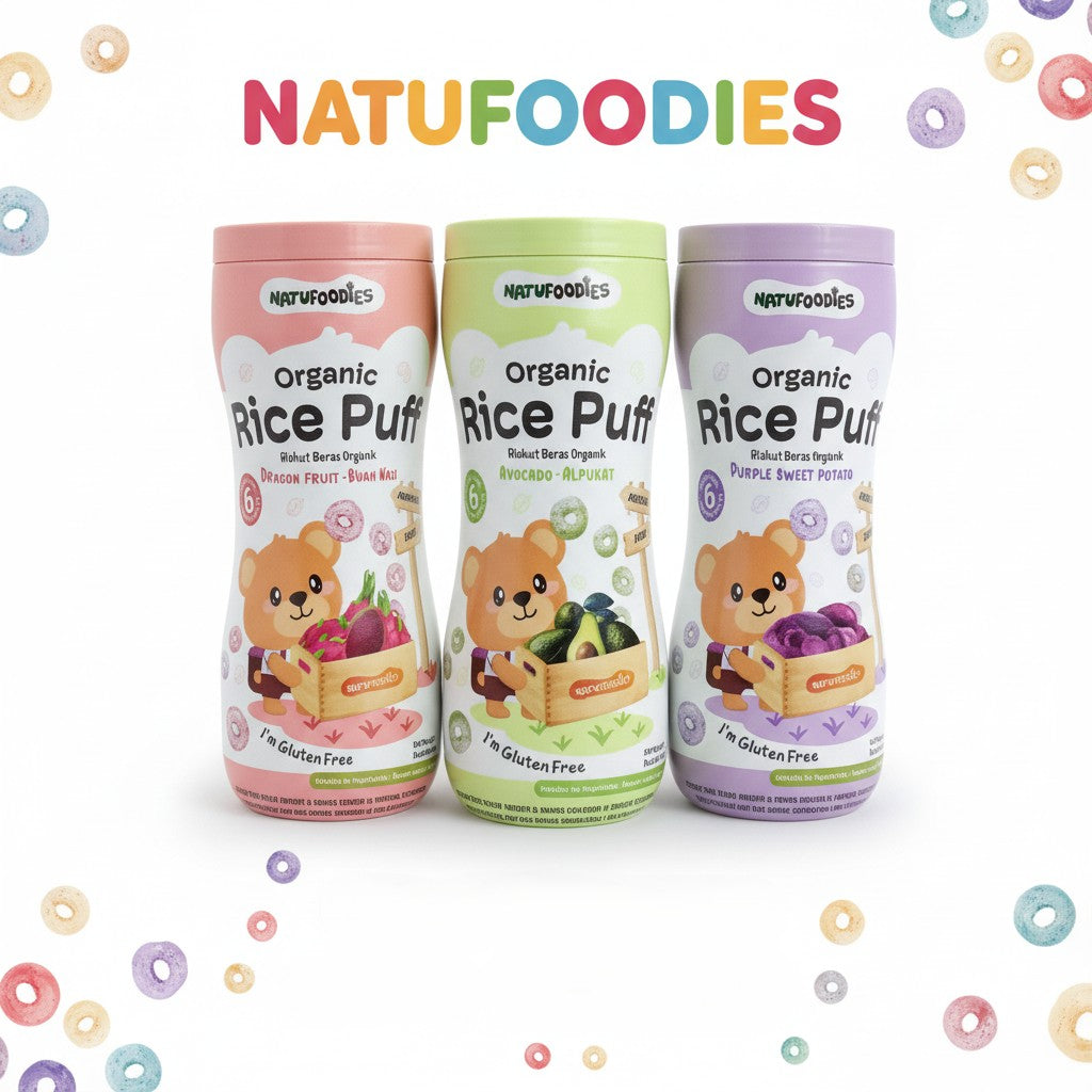 Natufoodies Organic Rice Puff Three Tastes 42g 6M+