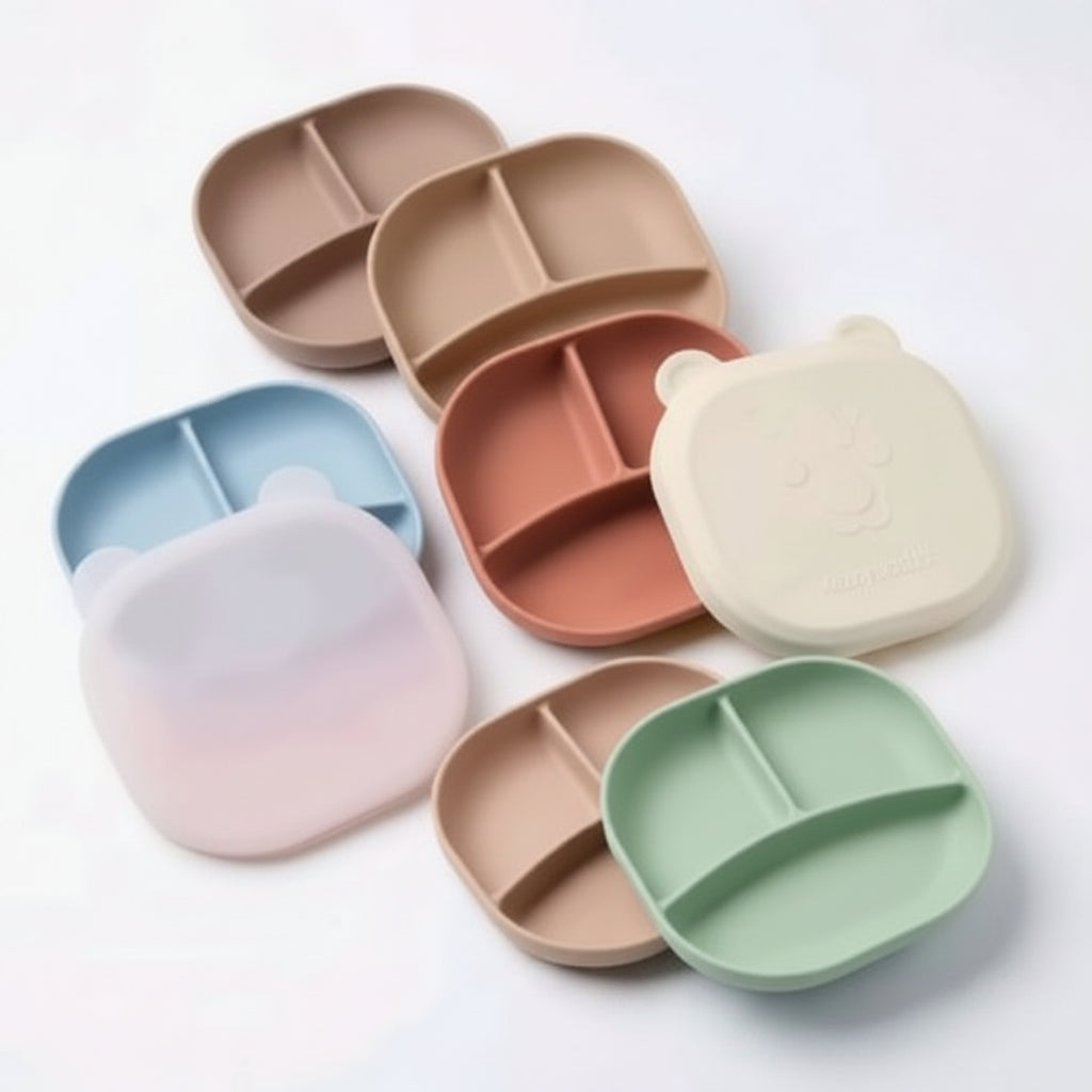 Heykiddo Silicone Plate & Bowl with Lid 6M+