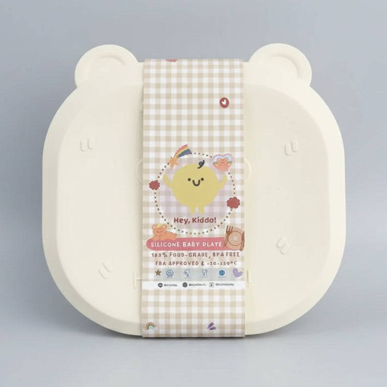 Heykiddo Silicone Plate & Bowl with Lid 6M+