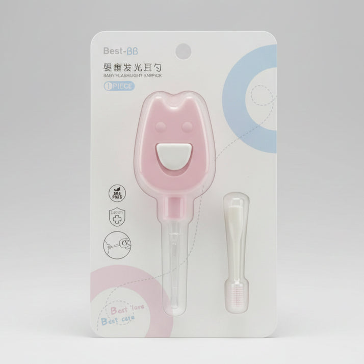 Best-BB Flashlight Earpick 1Pc Pink & Blue