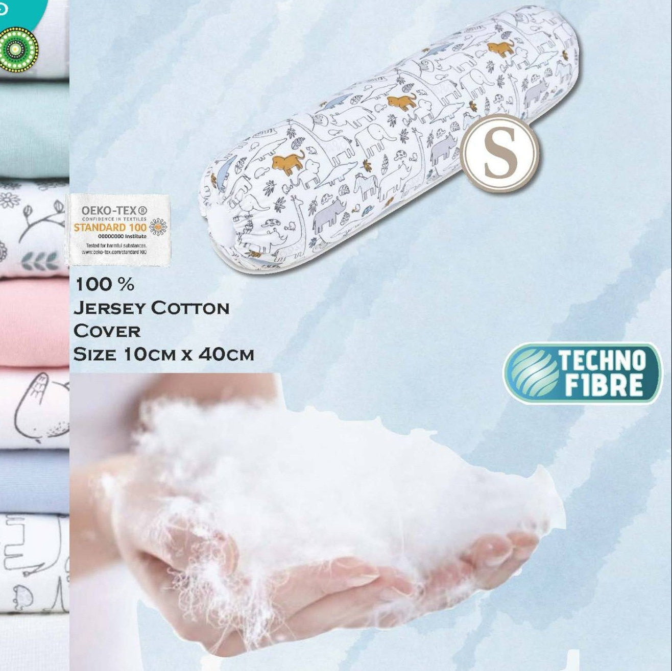 OAAO Cotton Baby Bolster Small 10x40cm