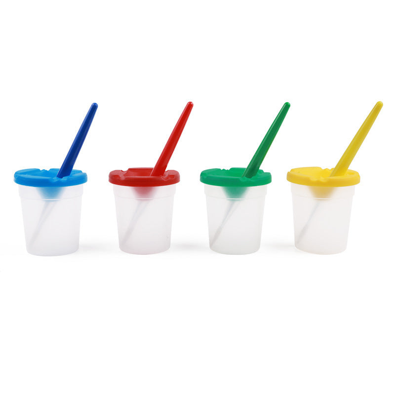 Painting Brush Washing Cup With Lid+Brush