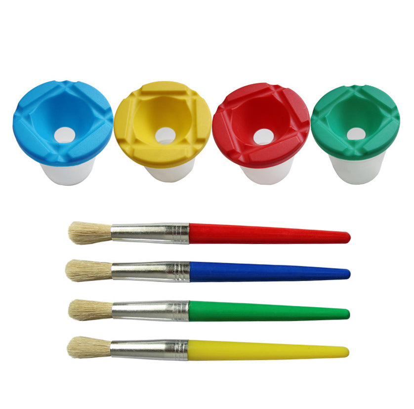 Painting Brush Washing Cup With Lid+Brush