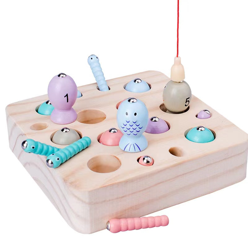 Wooden Magnetic Fish Catching Game Toy