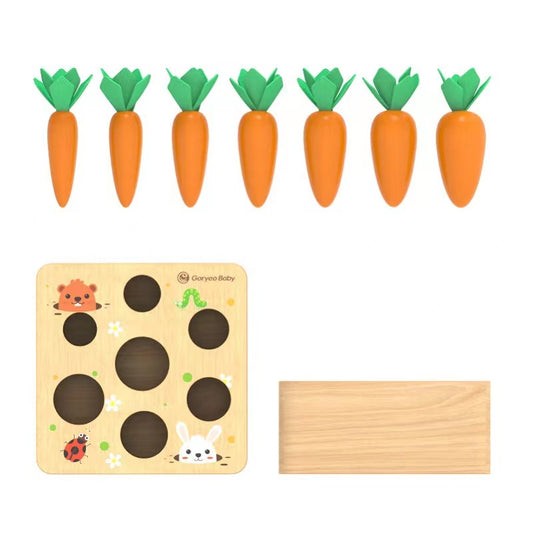 Different Size Carrots Wooden Harvesting Toy