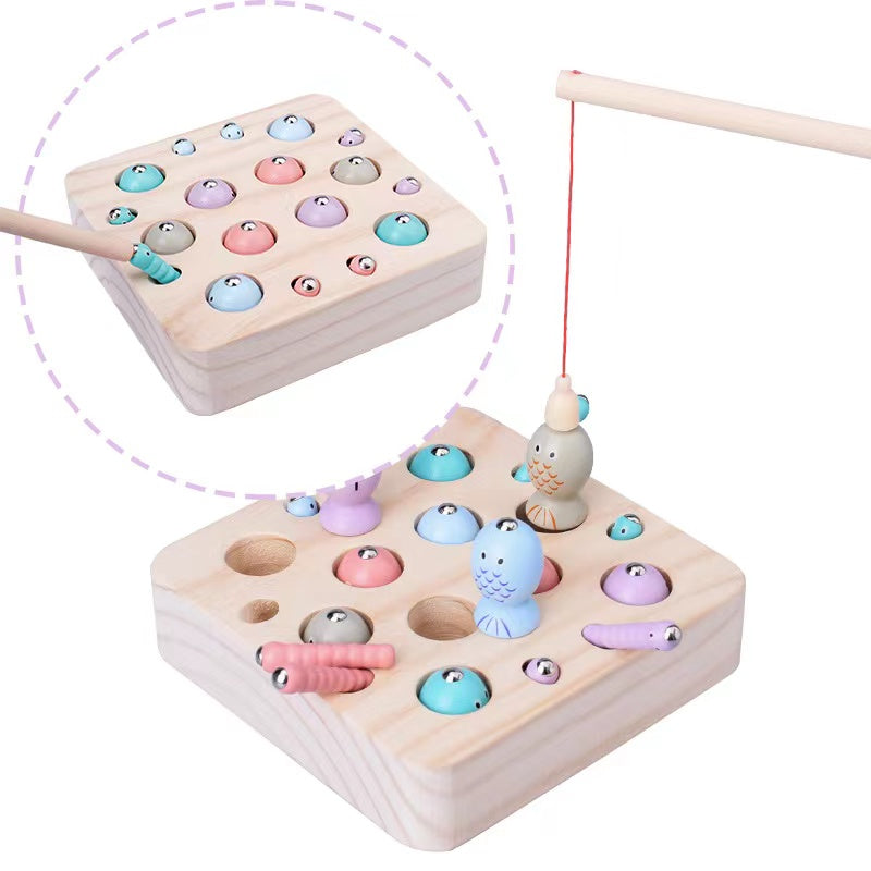 Wooden Magnetic Fish Catching Game Toy