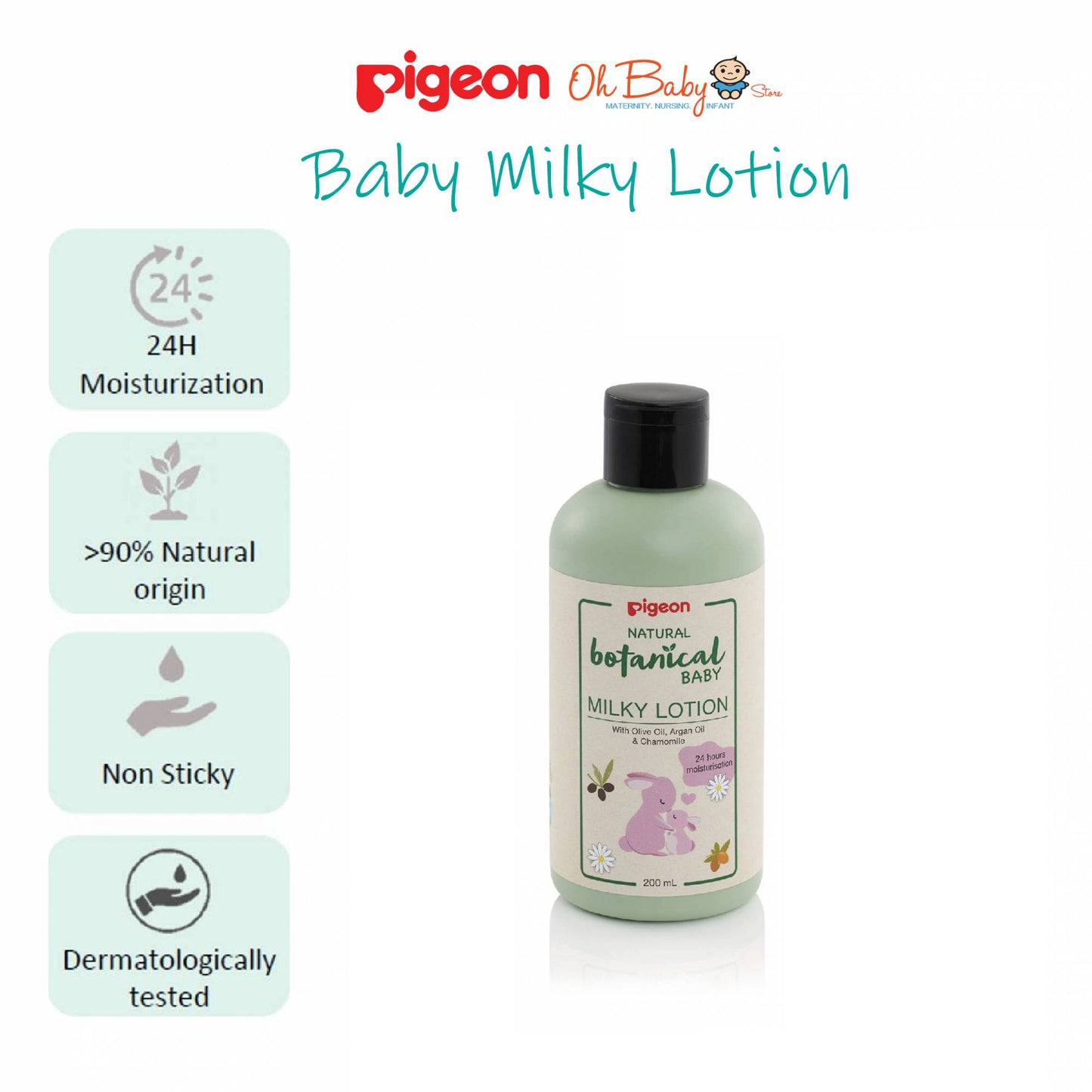 Pigeon Natural Botanical Baby Milky Lotion 200ml