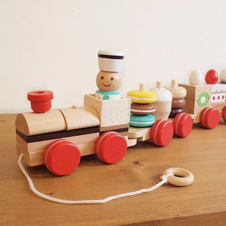 Wooden Pull Along Train Toys