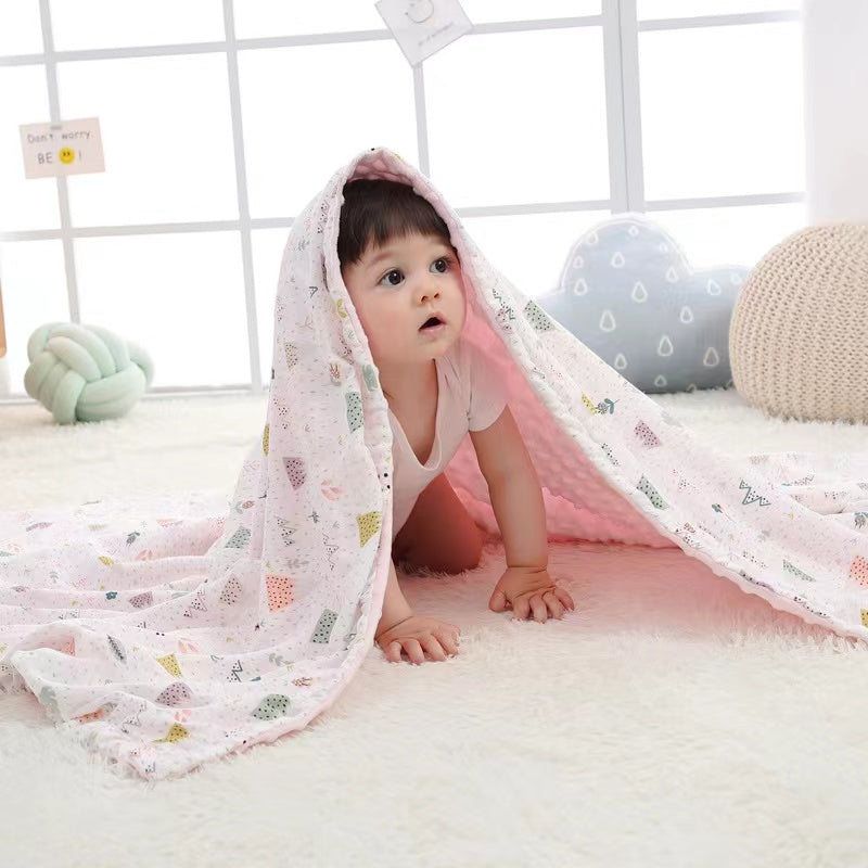 Gauze Cotton Baby Dot Blanket 110*145CM