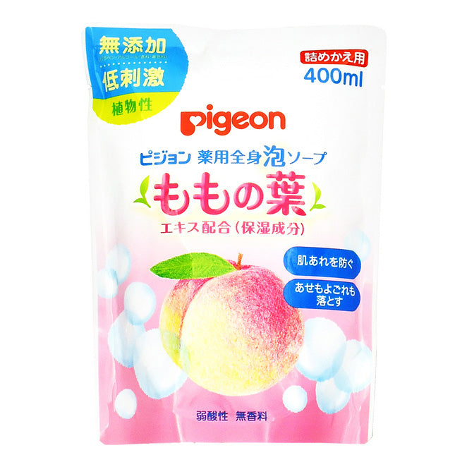 Pigeon Peach Leaf Bubble Shower Refill 400ml