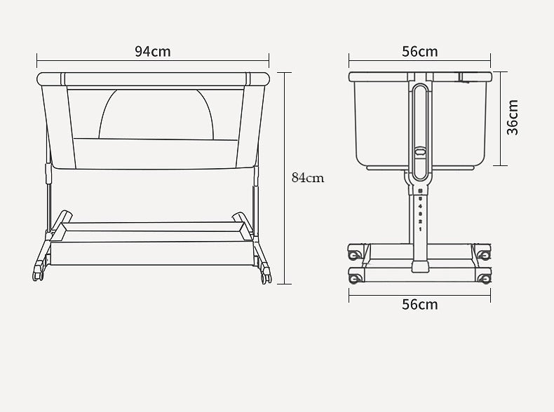 Elittile - Movable And Foldable Baby Cot